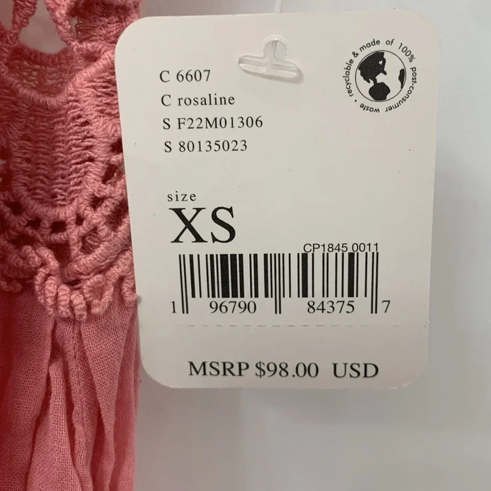 Free People‎ Intimately FP Rosaline Mini Dress Rosy Pink XS NWT F22M01306
